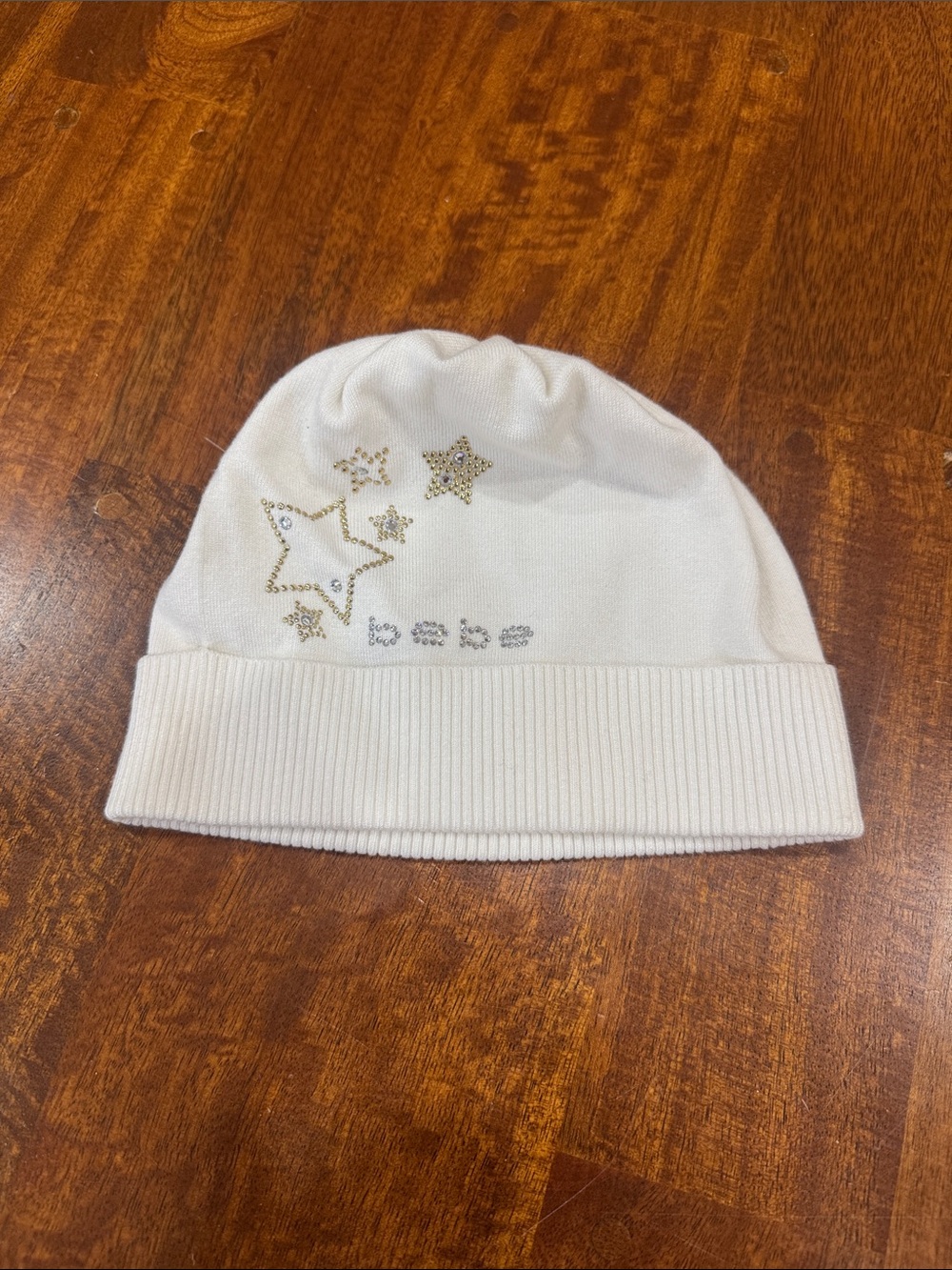 Y2K Bebe Beanie with Embellishments and rhinestones